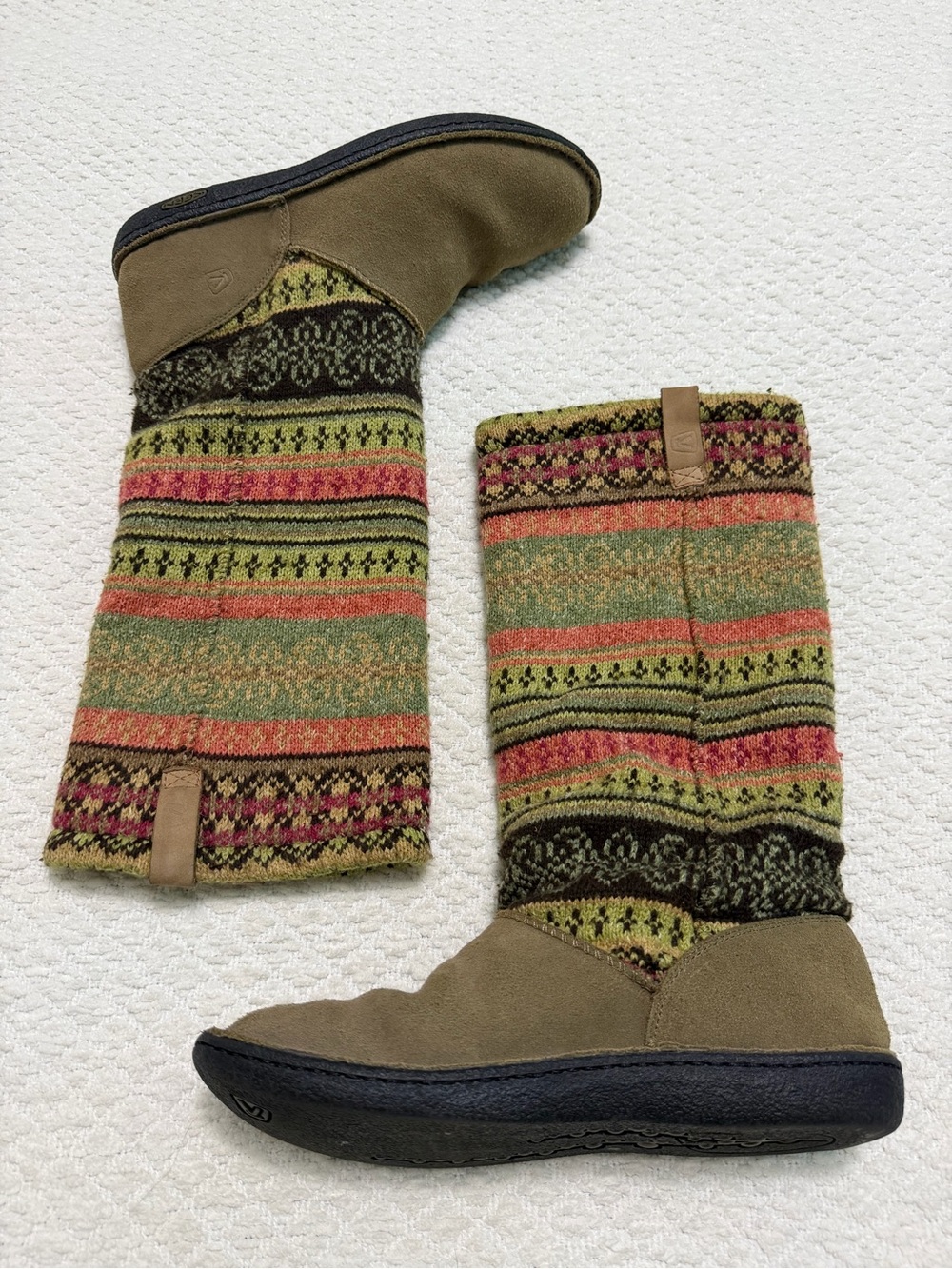 Keen Auburn Boots Tall Suede And Knit Pull On Women’s Size 11 - Picture 2 of 9